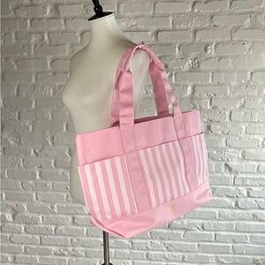 Pink Striped Tote Bag